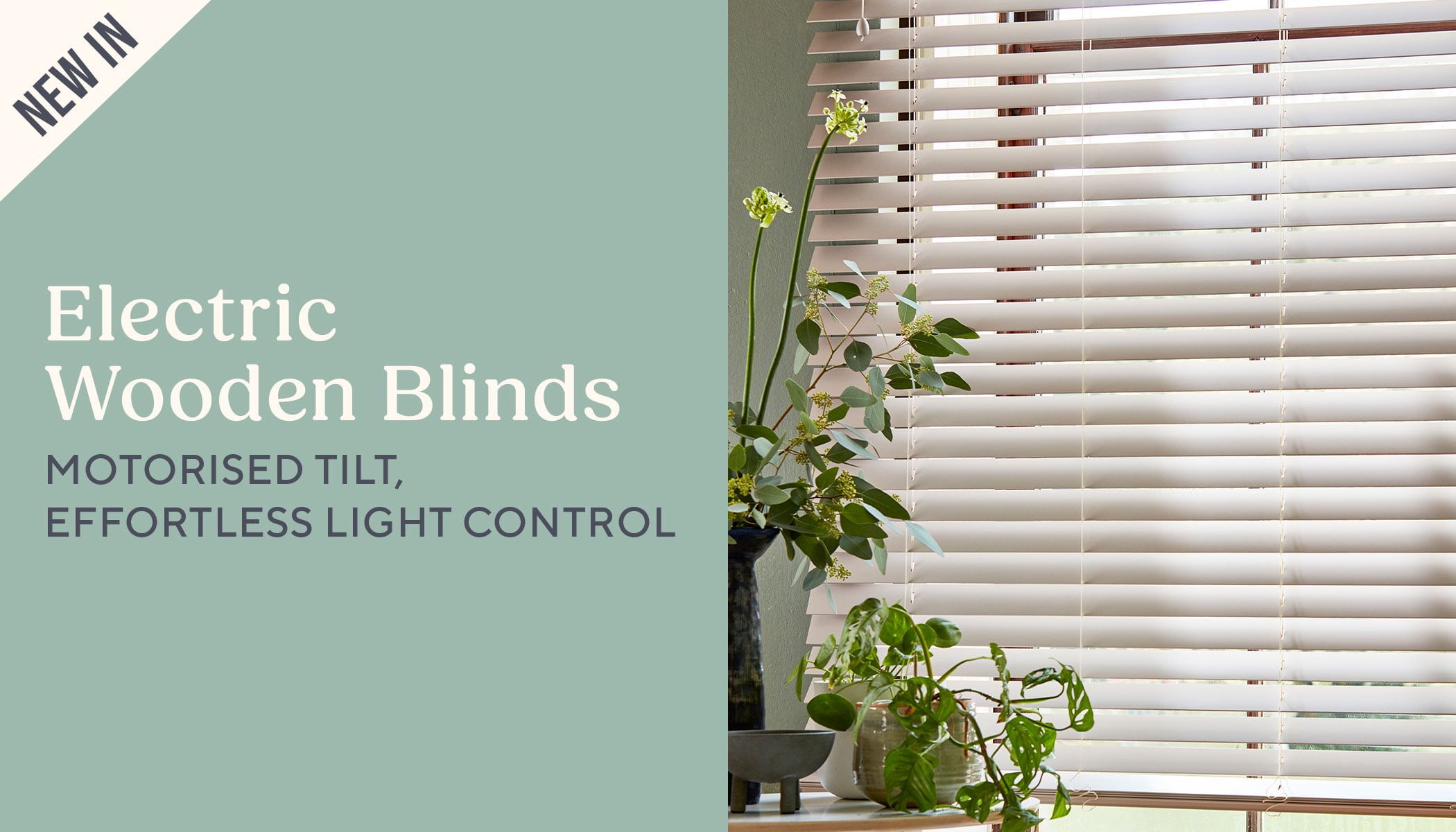 New In Electric Wooden Blinds
